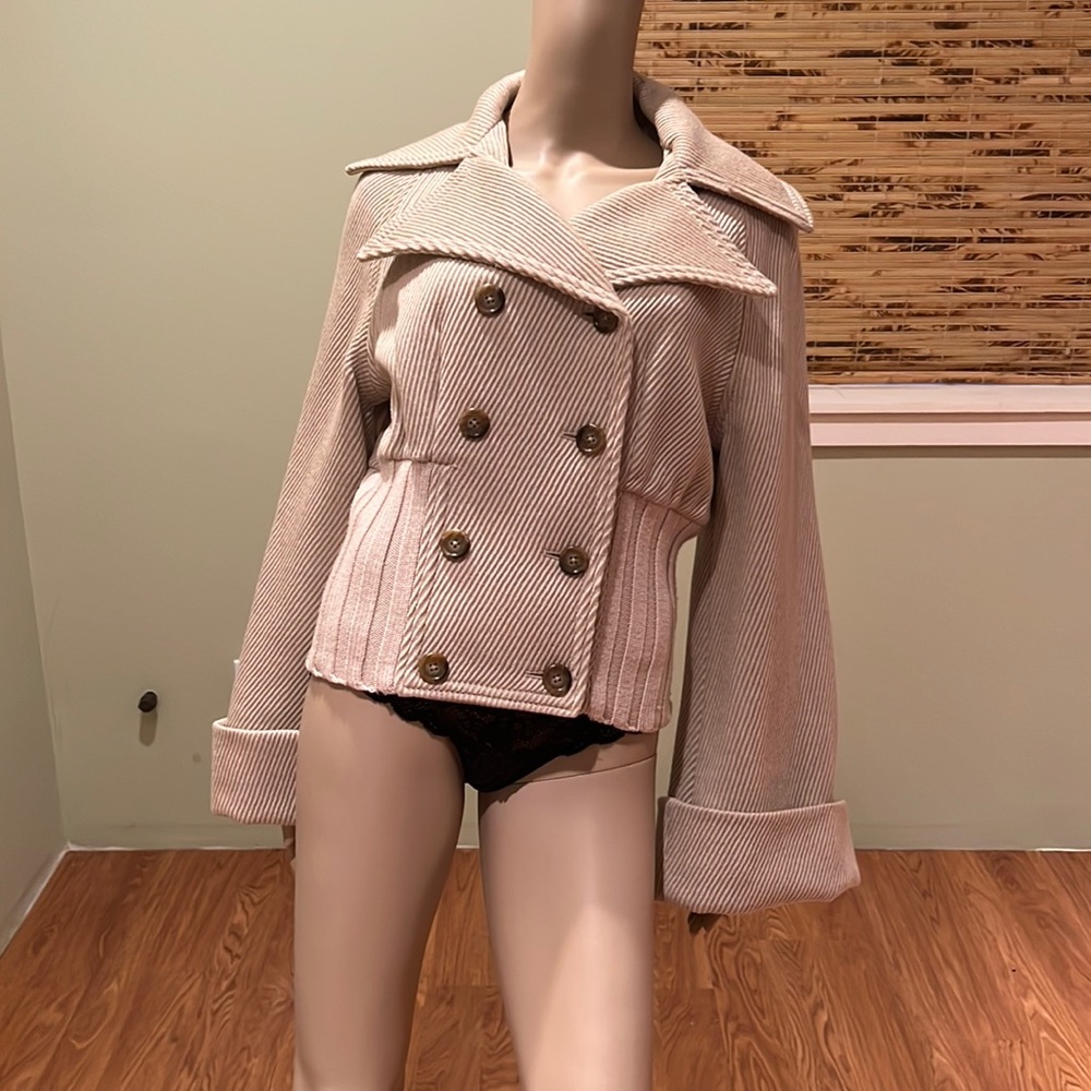 Catherine Malandrino Cream Wool Jacket Size M